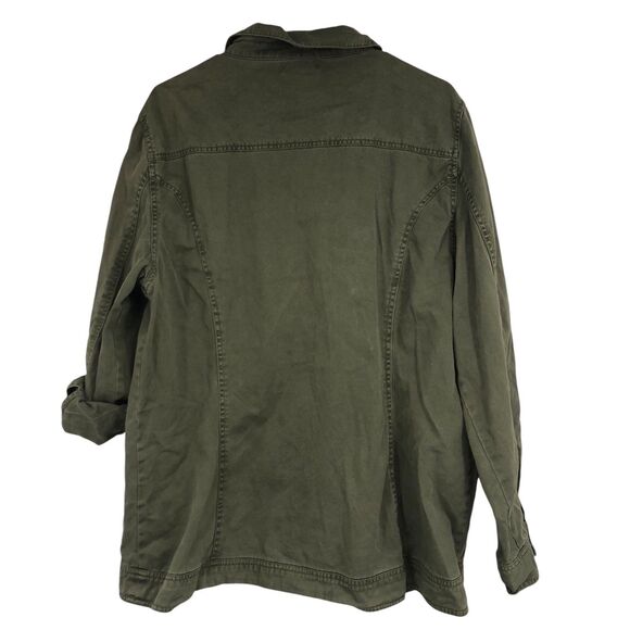 Torrid Army Green Military Cargo Jacket w/Blingy Chest Pockets, SZ 1 (14/16) - Picture 6 of 7